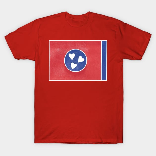 TN Love Tennessee State Flag T-Shirt by CrowingHensBindery